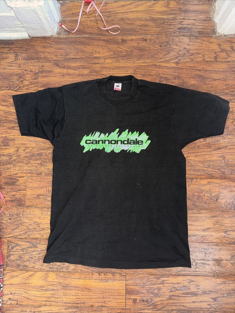 Vintage 90s Cannondale Future of Cycling Black T Shirt Single Stich Size XL