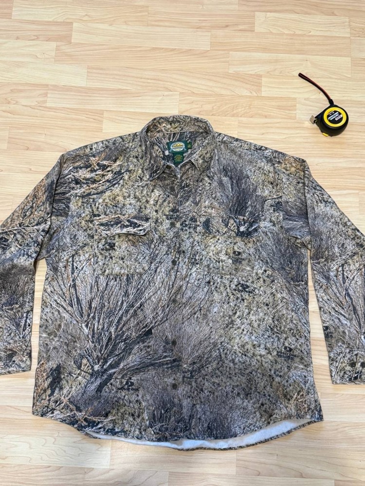 Cabela's hunting Mossy Oak Brush Button up long sleeve Shirt mens XL regular