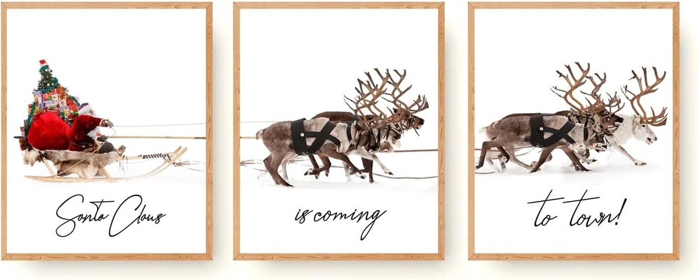 Christmas Wall Art Prints Set of 3 Canvas Artwork Posters Aesthetic Pictures ...