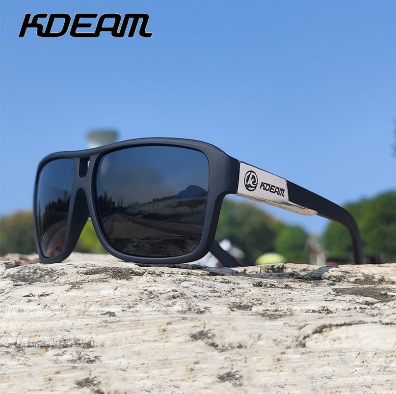 KDEAM Sport Polarized Square Sunglasses For Men Women Driving Oversize Glasses