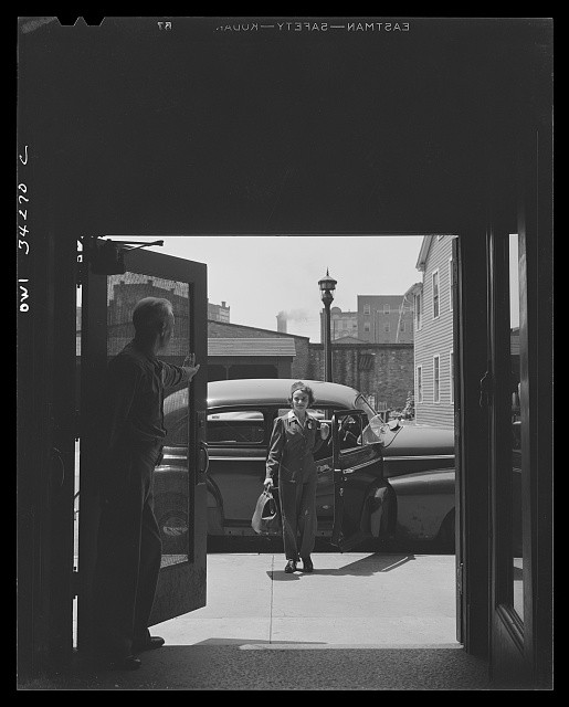 New Britain Connecticut 1943 Woman Driving Fafnir Bearing Company Shuttle Truck