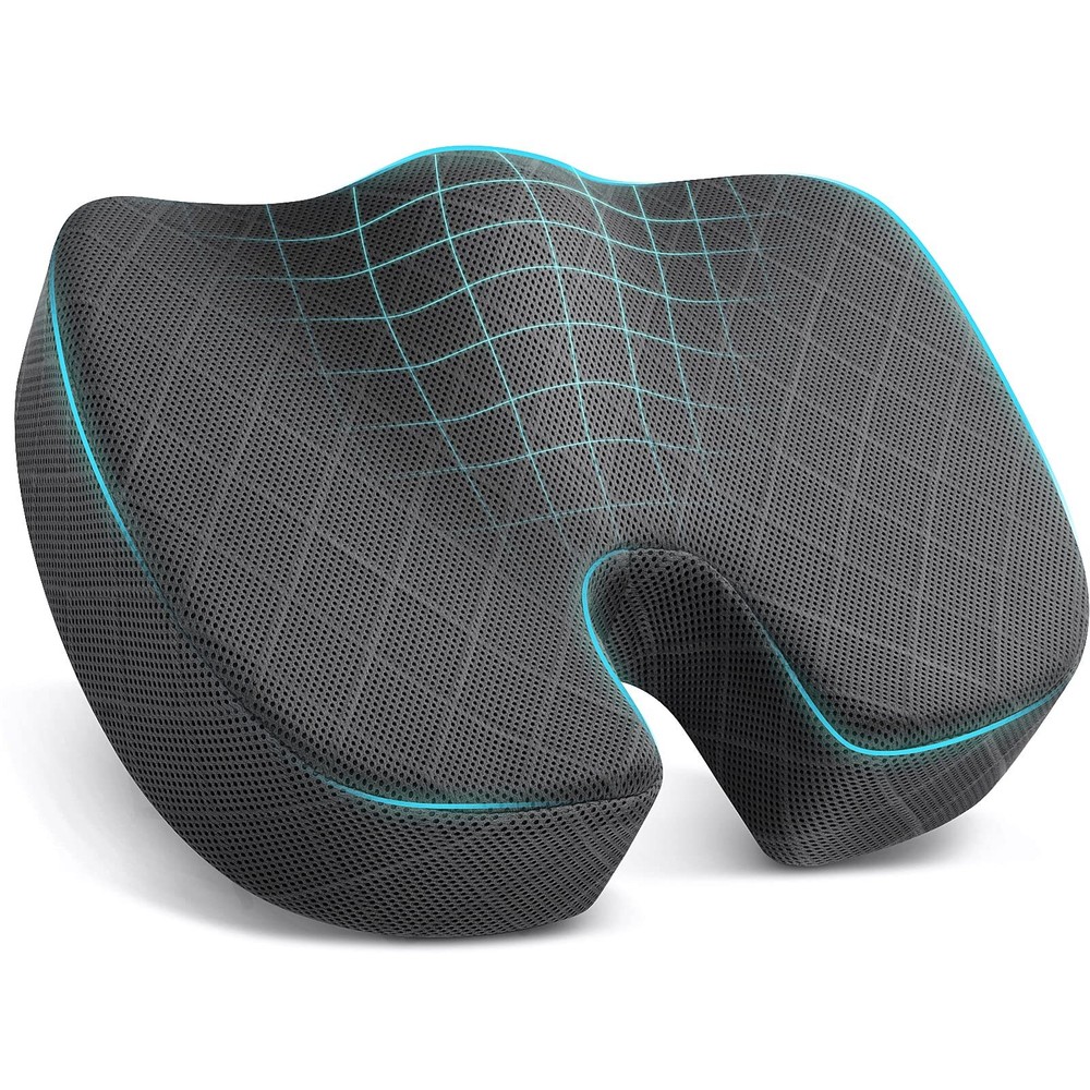 Seat Cushion - Memory Foam Cushion for Office Chair, Car Seat, Airplane, Blea...