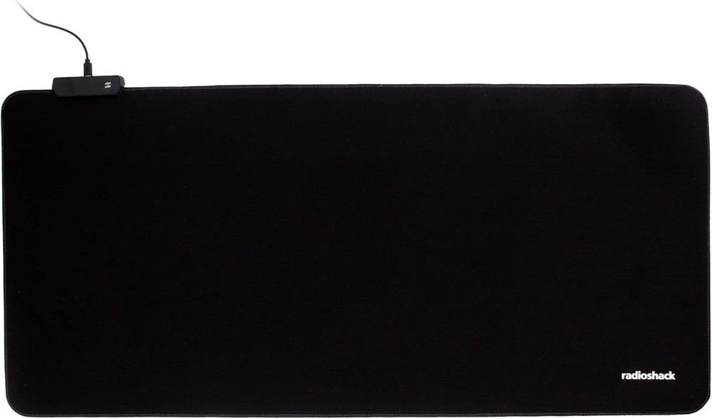 RadioShack RS Logo RGB Gaming Mouse Pad 31.5x14.6 Inches Black Large LED Mousepad