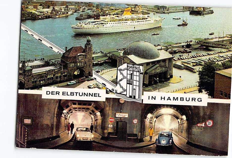 Postcard Der Elbtunnel In Hamburg Germany