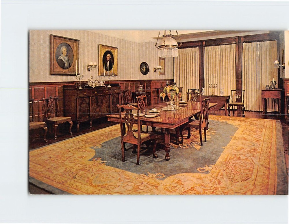 Postcard Dining Room Rutherford B. Hayes Residence Fremont Ohio USA