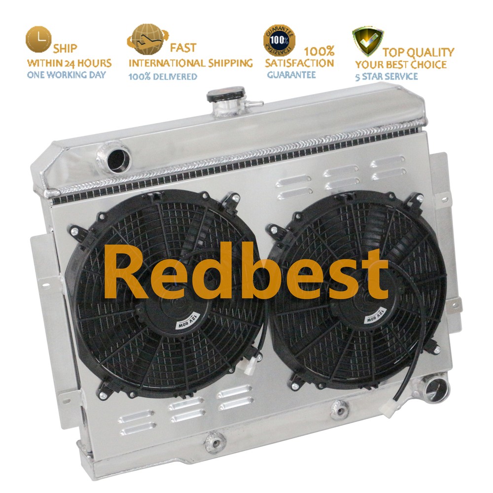 3 Row Radiator Shroud Fan For 1972-1986 Jeep CJ5 CJ6 CJ7 Chevy V8 Swap AT CU1919
