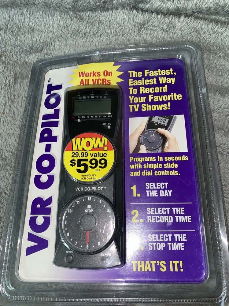 Vintage VCR Copilot Remote Timer Records TV Shows Works on All VCRs Brand New