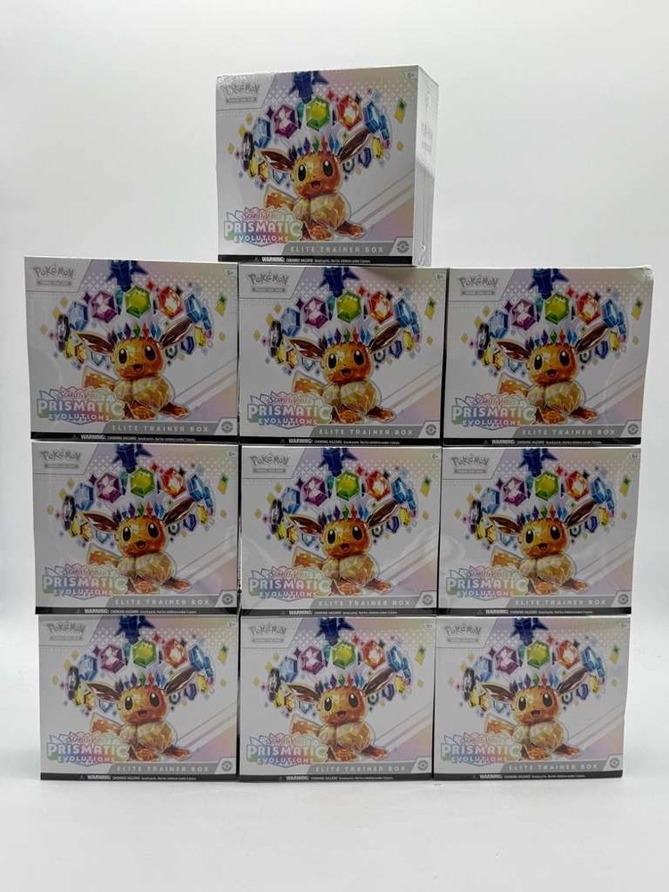 Lot of (10) Pokemon TCG Prismatic Evolutions Elite Trainer Boxes SEALED ETBPROBSTEIN is actively accepting consignments !!
