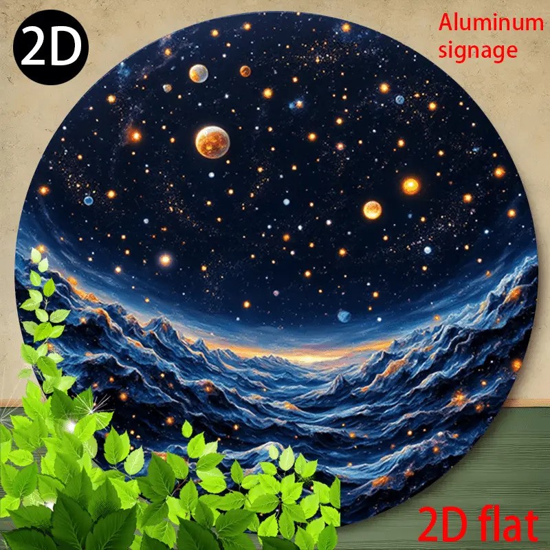 Glowing Constellations Round Starry Metal Wall Art Sign