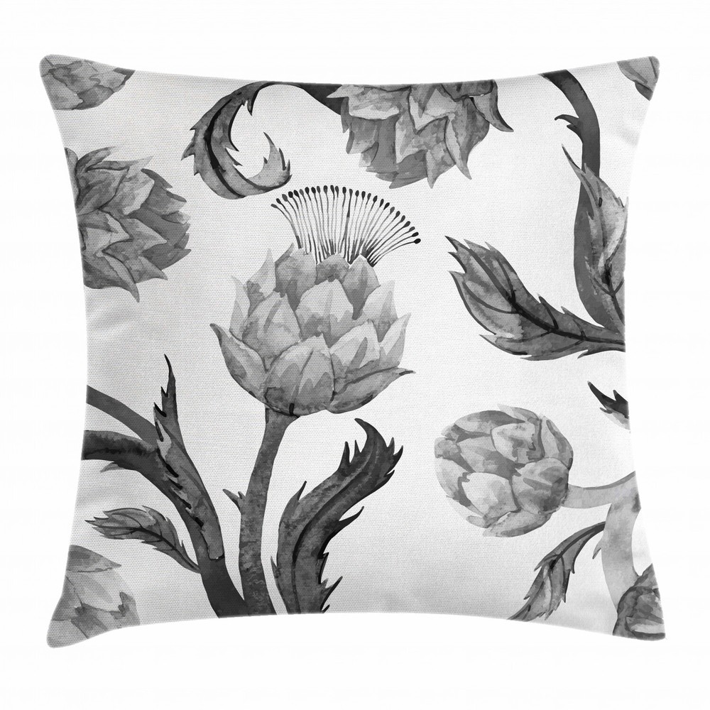 Artichoke Stalks and Leaves Square Pillow Case Cover 20 Inches