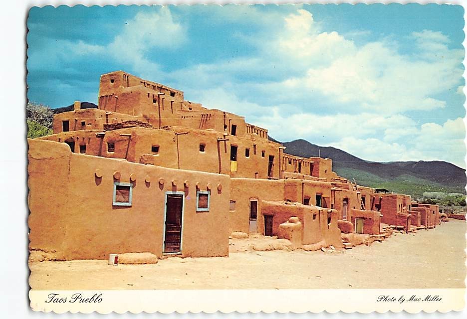 Postcard Taos Pueblo New Mexico USA