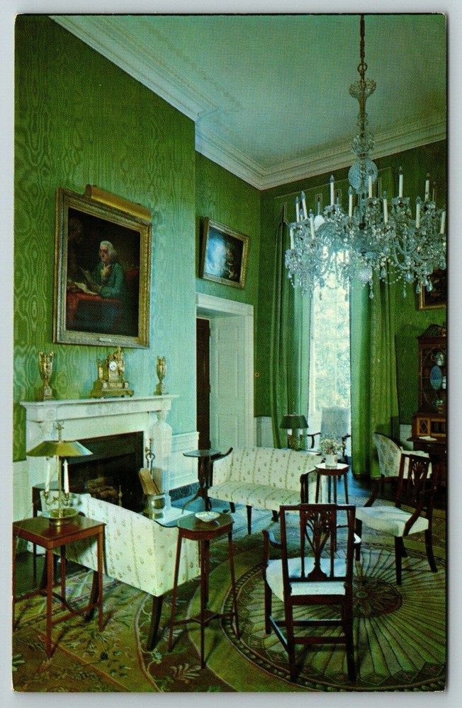 Green Room The White House Washington Dc Vtg Postcard