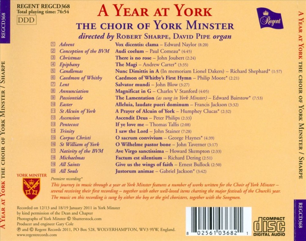 YORK MINSTER CHOIR New CD Featuring A Year At York  
