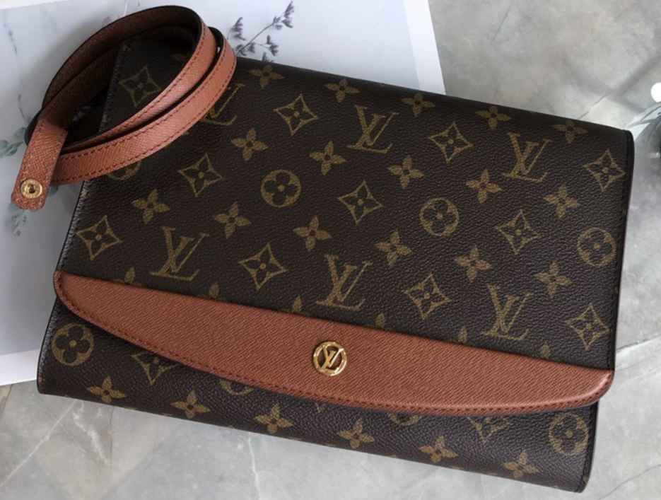 Louis Vuitton Monogram Vintage Brown Envelope Shoulder Crossbody Bag
