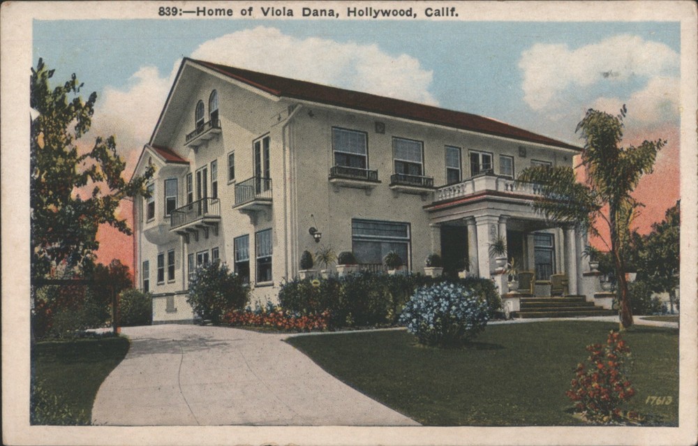 Hollywood, California CA Home of Viola Dana Original Vintage Postcard