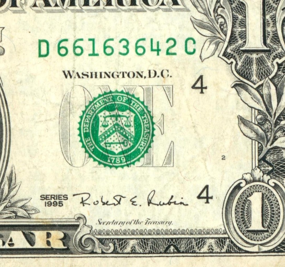 **WEB PRESS NOTE** ((EXPERIMENTAL)) $1 1995 Plate #2/9 Federal Reserve Note