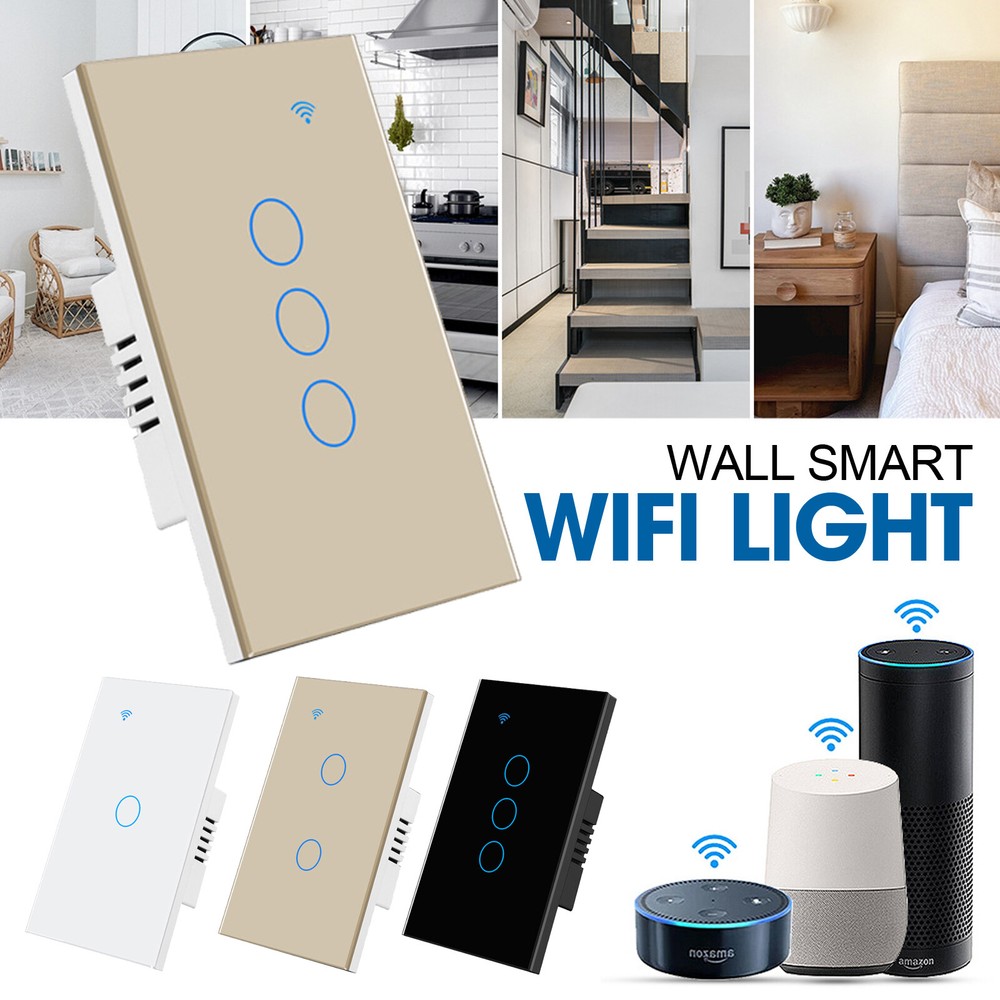 Smart WiFi Wall Light Switch Inteligente Interruptor Glass Screen Touch Panel