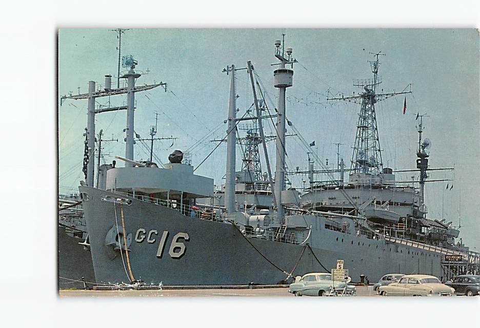 Postcard Ships at Pier US Naval Base Norfolk Virginia USA