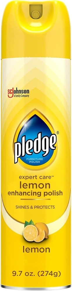 Pledge Lemon Scent Wood Polish Spray 9.7oz for Furniture Care