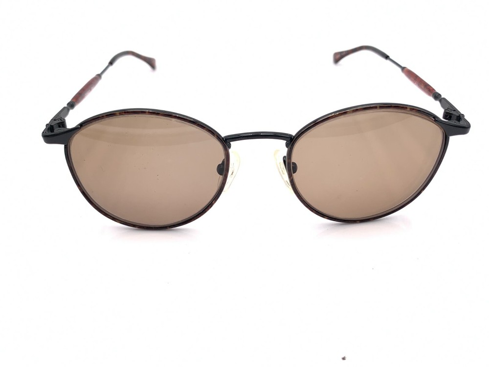 Vintage Classics 62 Black Brown Metal Oval Sunglasses FRAMES ONLY Korea