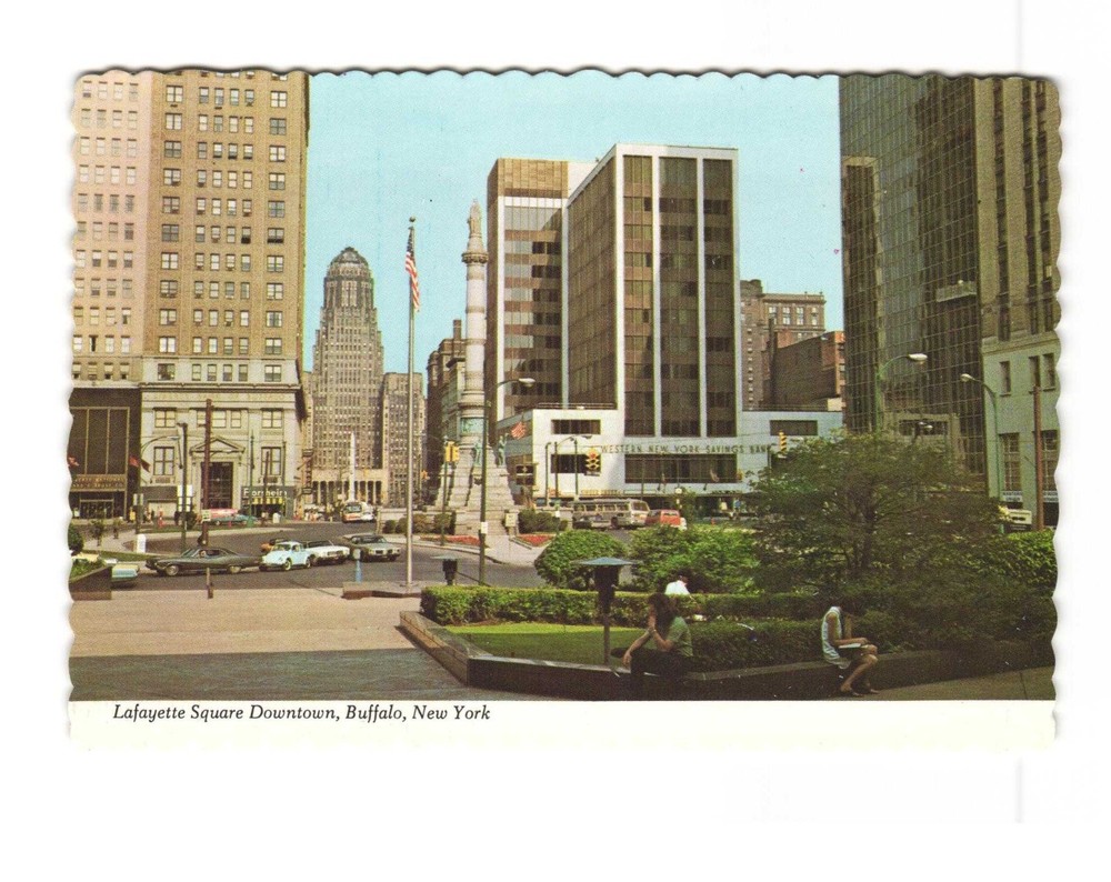 Lafayette Square Downtown Buffalo NY VTG postcard Unp