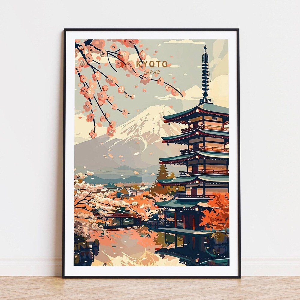 Kyoto Japan Travel Poster Kyoto Japan Print Japan Wall Art Decor Kyoto Gardens