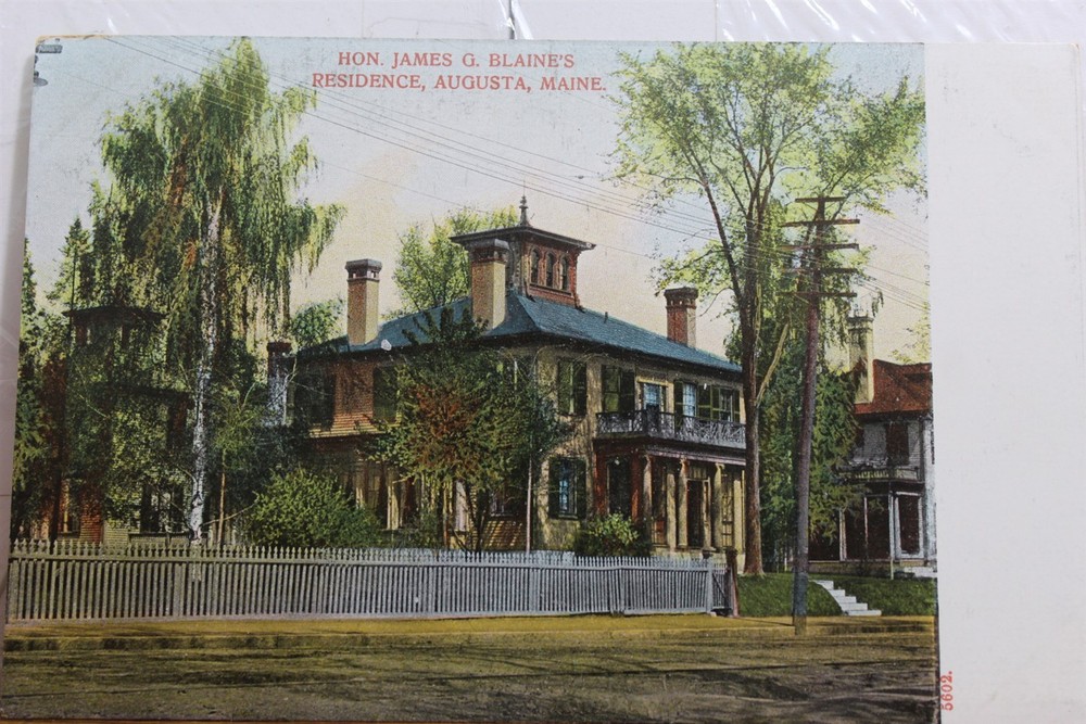 Maine ME Augusta Hon James G Blaine Residence Postcard Old Vintage Card View PC