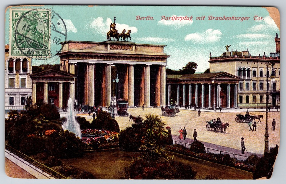 Germany Berlin c1912 Pariser Platz Brandenburger Tor Piqua Ohio Postcard
