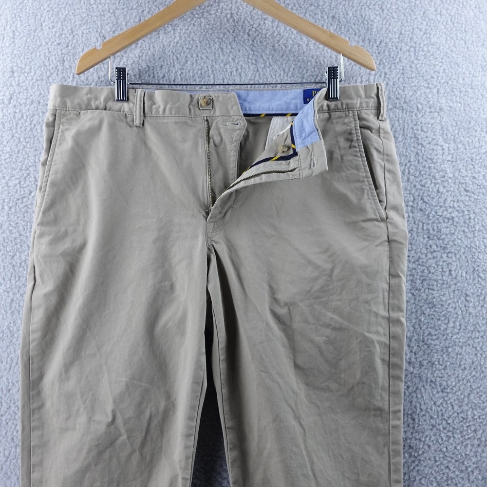 Polo Ralph Lauren Stretch Straight Fit Chino Pants Khaki Mens 36x30 Preppy
