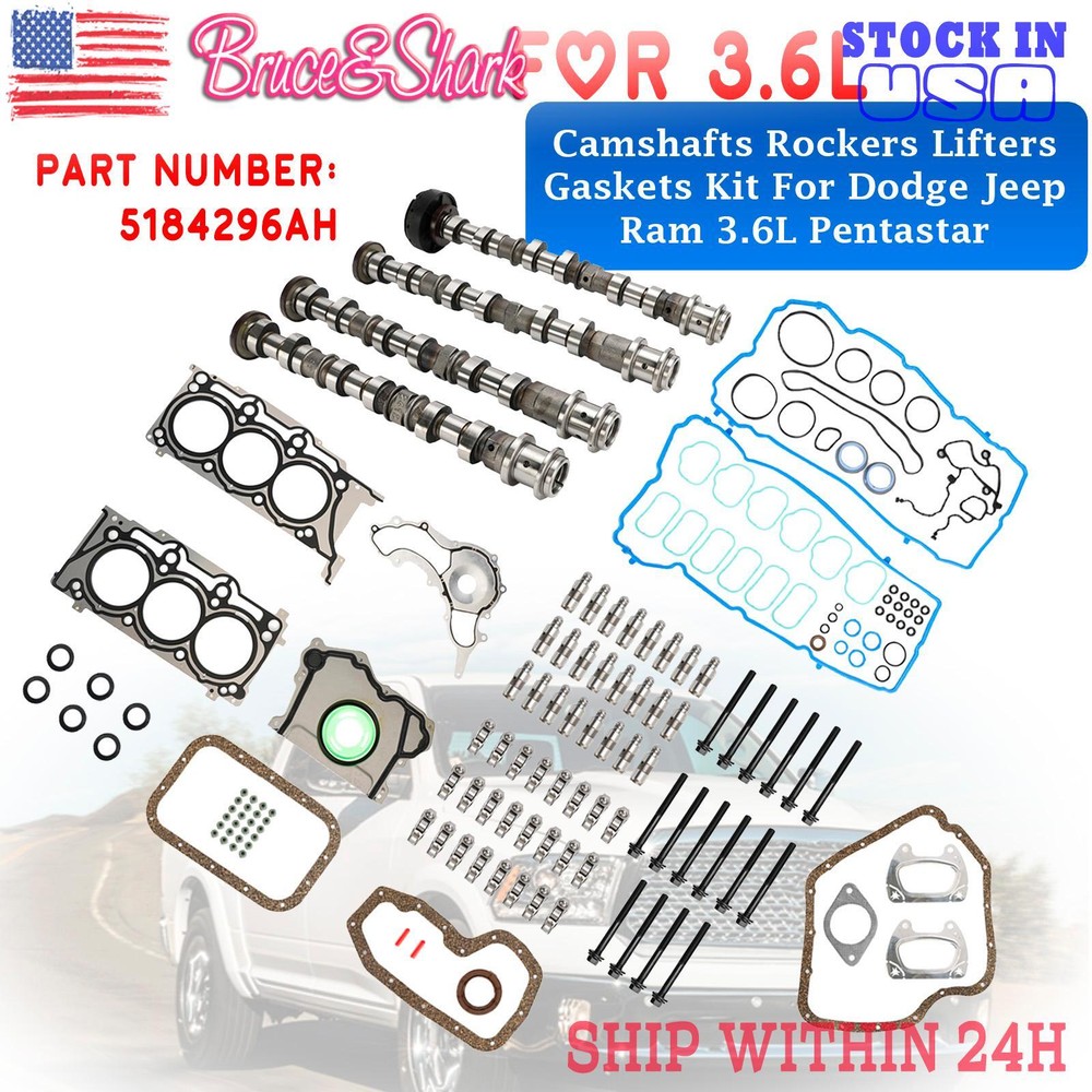 Camshafts Rockers Lifters Gaskets Kit For Dodge Jeep Ram 3.6L Pentastar B0