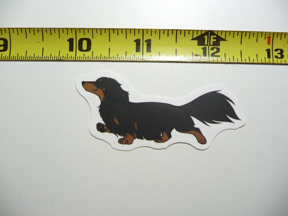 Long Hair Dachshund Prancing Decal Sticker Wiener Dog Lover Pet Doxie