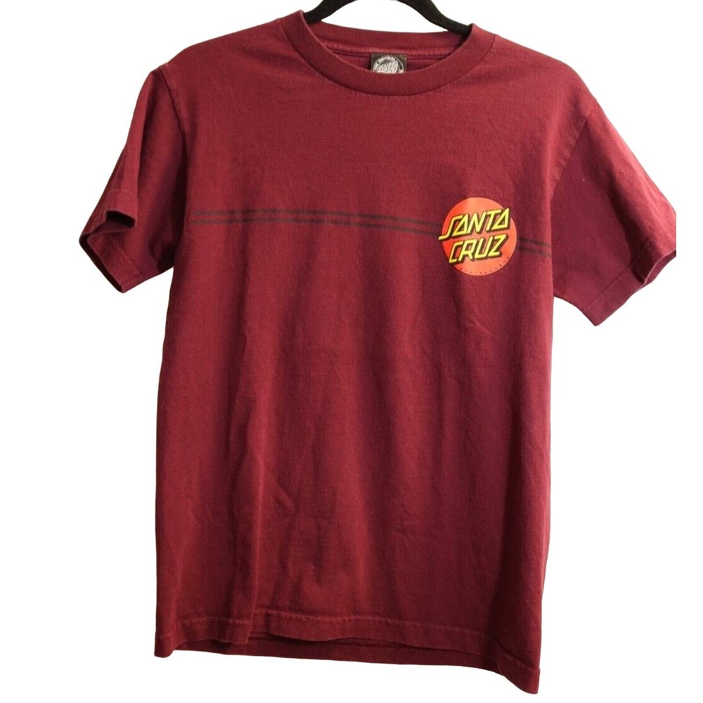 Santa Cruz Mens Small Graphic T-shirt Maroon Skateboards (2)