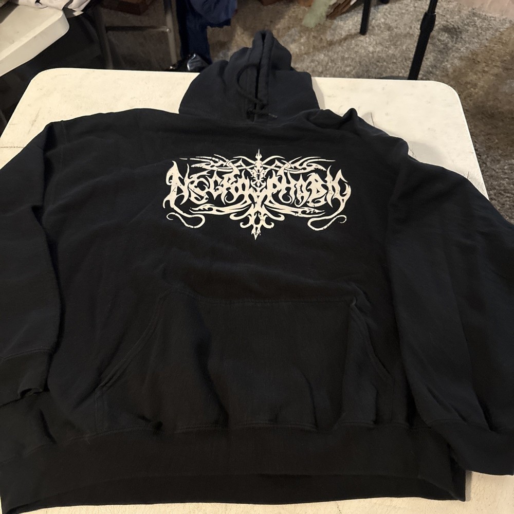 Necrophobic Hoodie XL Black Swedish Death Metal Bone Pentagram On Back