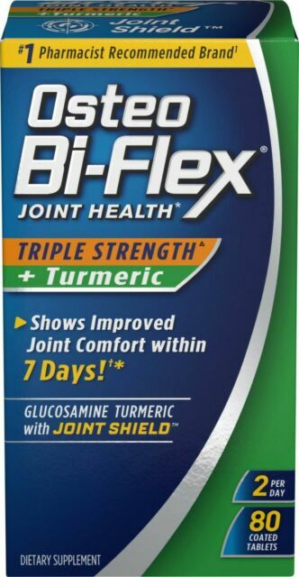 Osteo Bi-Flex Triple Strength Glucosamine with Turmeric Joint Health Supplement - 80 Tablets