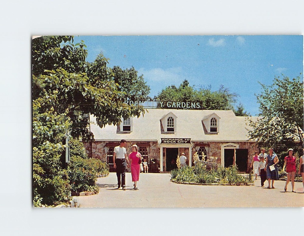 Postcard Entrance to Rock City Gardens Atop Lookout Mountain Georgia USA