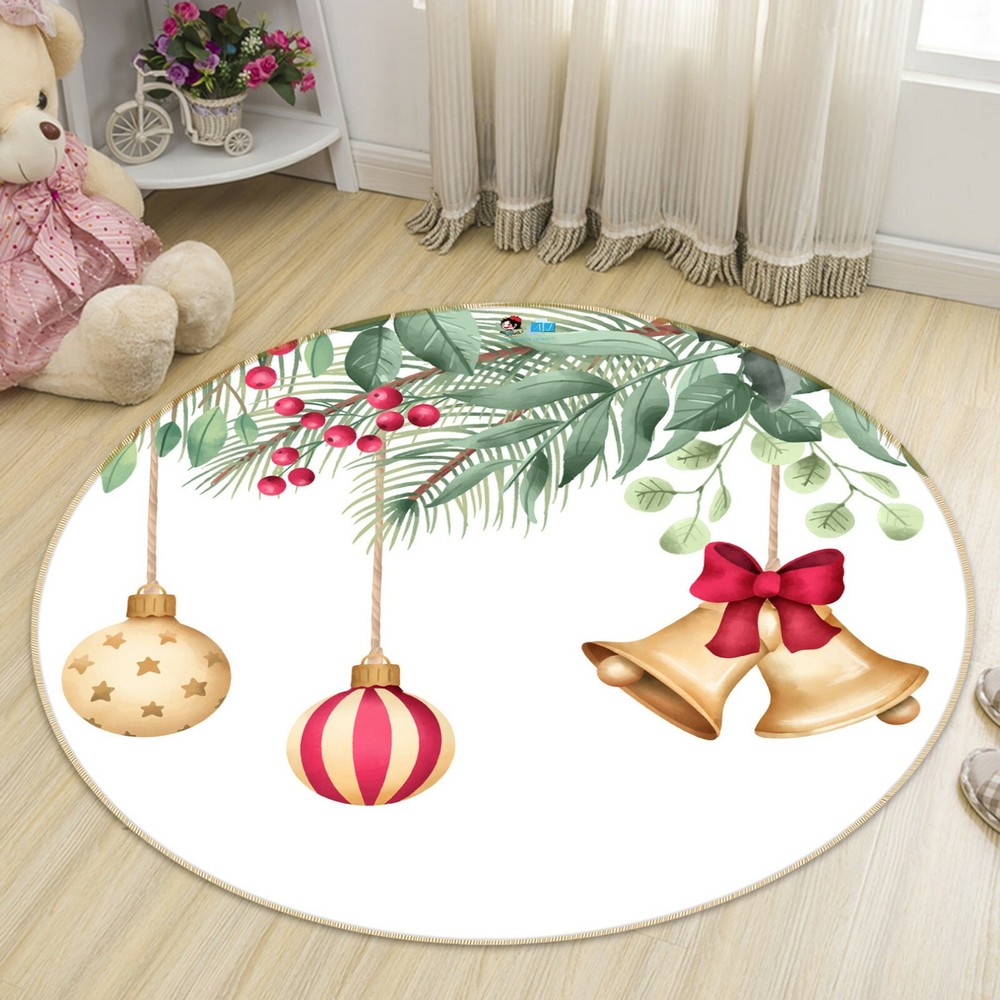 3D Christmas Bell NAO4448 Game Rug Mat Elegant Photo Carpet Mat Fay