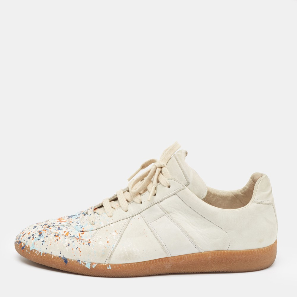 Maison Martin Margiela Grey Nubuck Leather Replica Sneakers Size 44