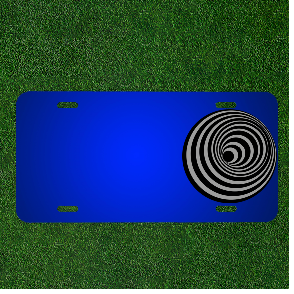 Custom 3D Black & Grey License Plate with Personalized Hole Hill Name Design  