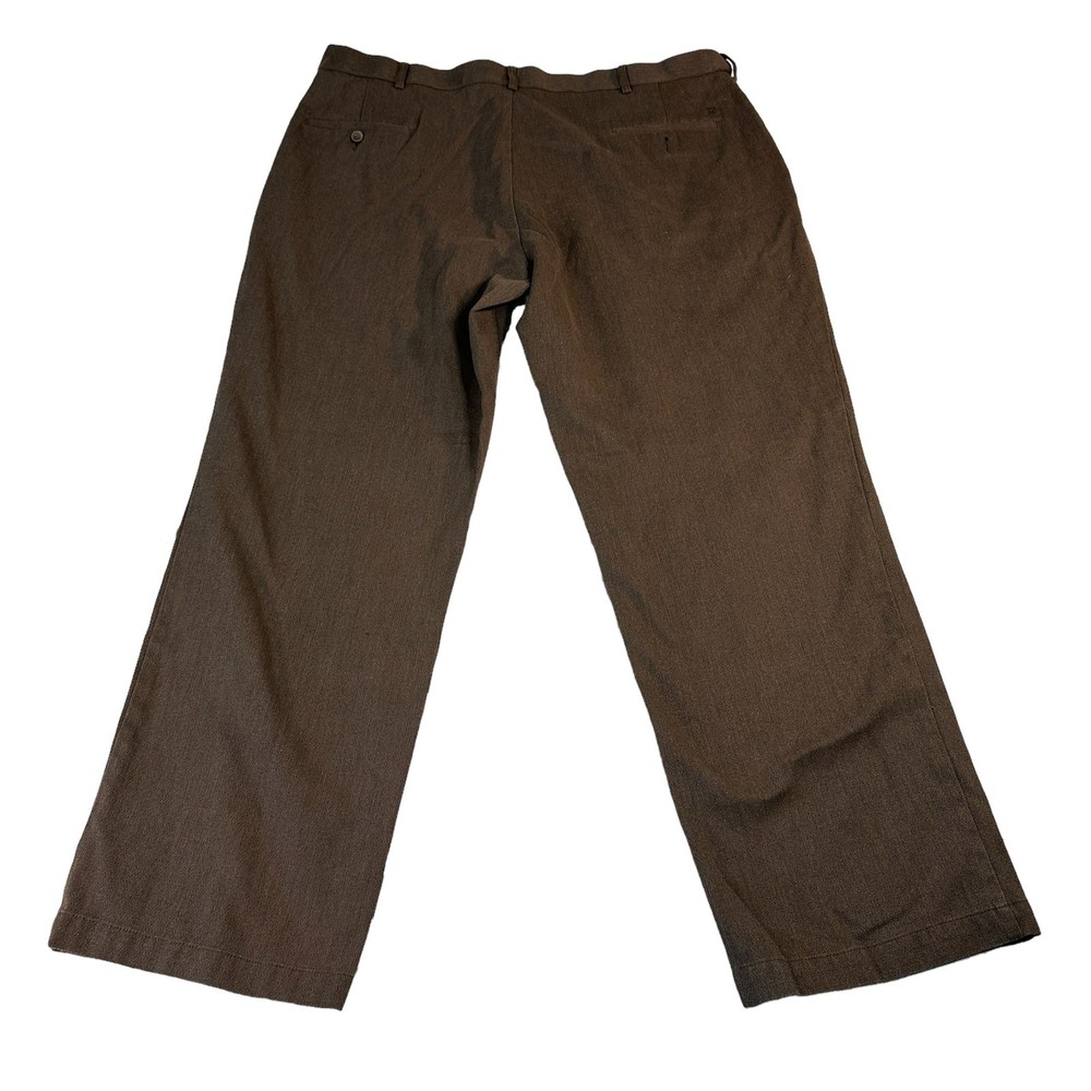 Haggar Mens 42x32 Brown Lightweight Corduroy Dress Pants Classic Fit