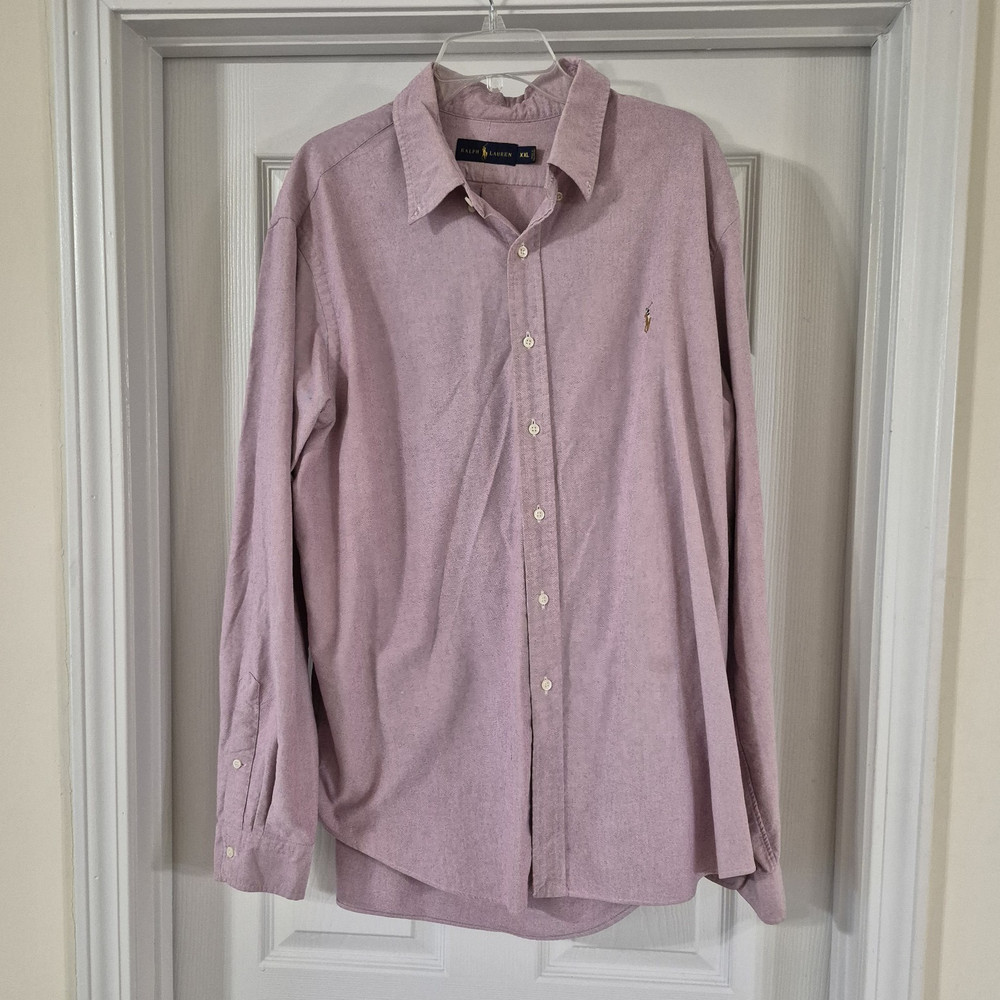 Polo Ralph Lauren Men's XXL Pink Oxford Long Sleeve Button Down Shirt Pony