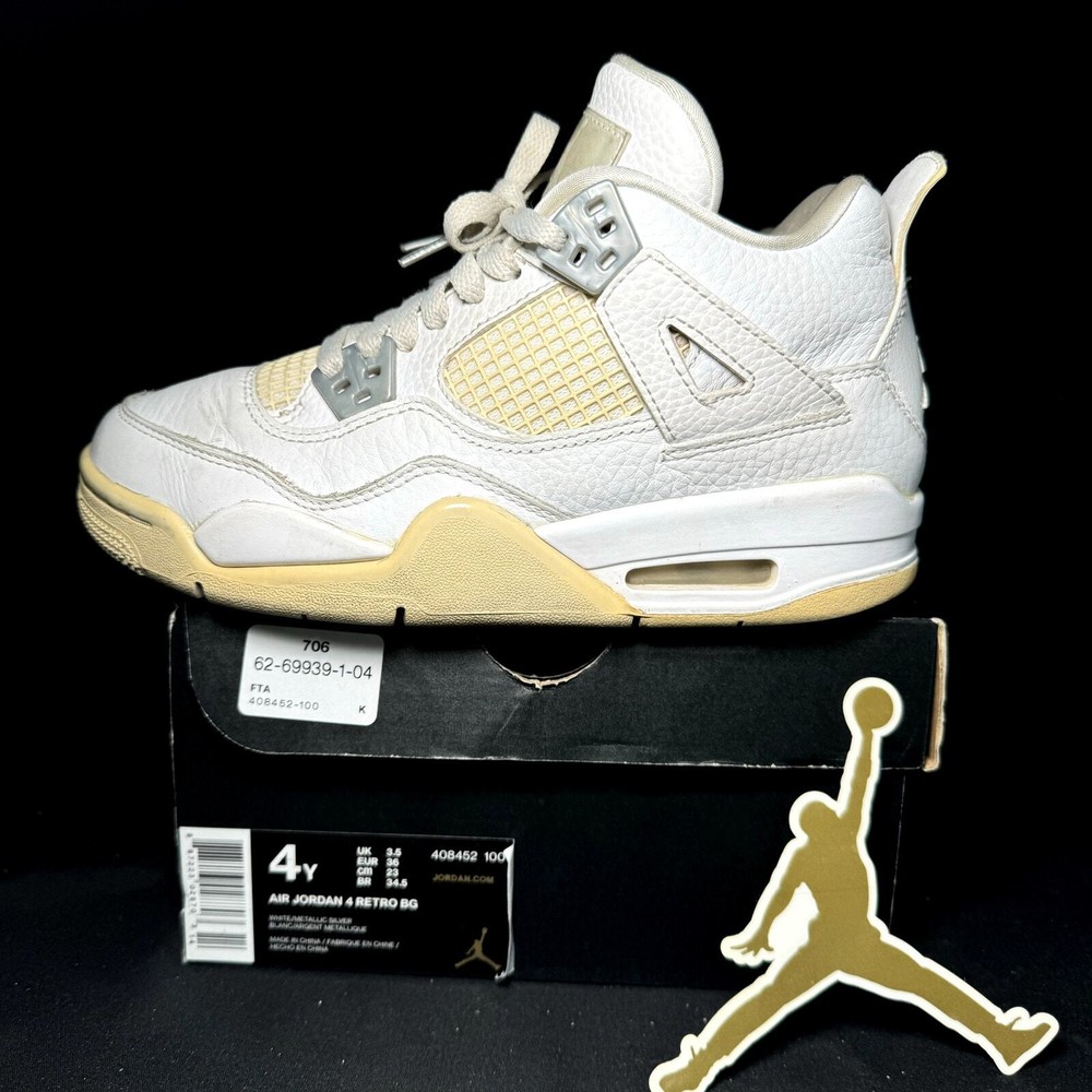 Nike Air Jordan 4 Retro GS White Oreo 2021 Men's Shoes - Size 4.5 - DJ4699 100