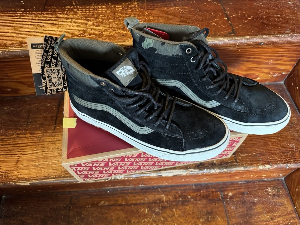 VANS Sk8-Hi MTE-1 Men's US 12 Black/Gray Camo Suede Lace-Up Sneakers