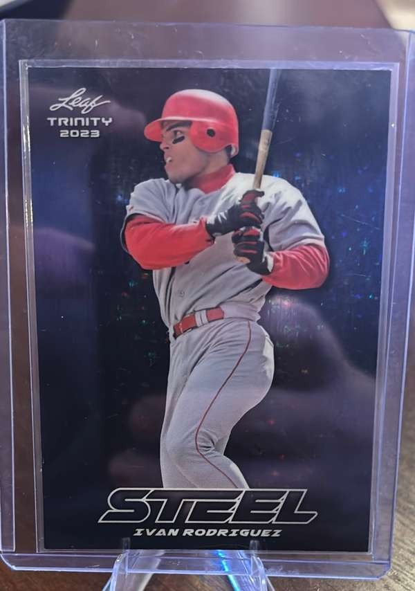 2023 Leaf Trinity - Steel Lazer Blue #S-36 Ivan Rodriguez