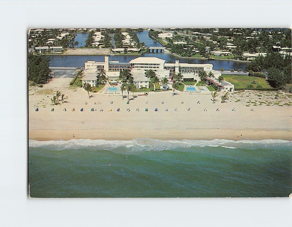 Postcard Aerial View Lago Mar Hotel & Apartments Fort Lauderdale Florida USA