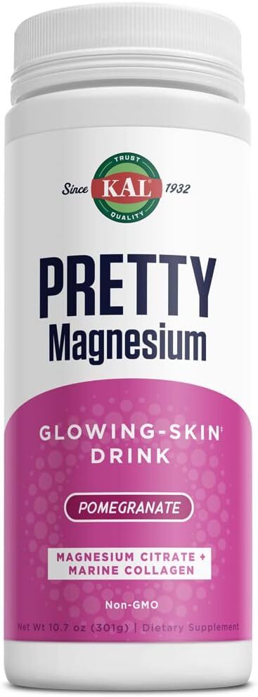 KAL Pretty Magnesium Glowing-Skin Drink | 325mg Mag Citrate + Marine Collagen |