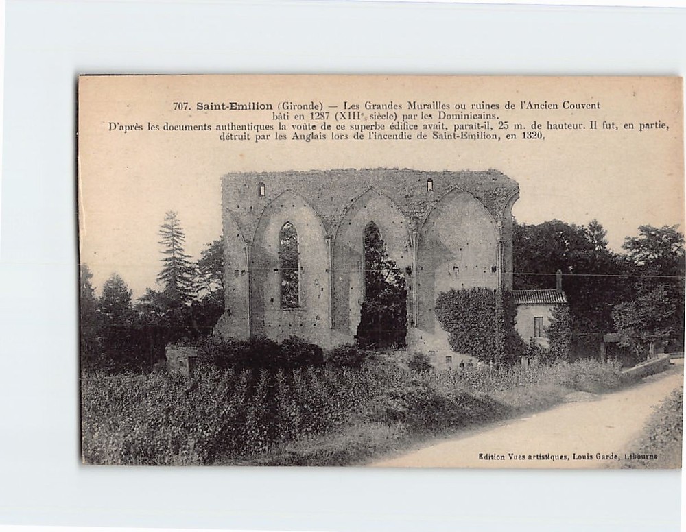 Postcard Les Grandes Murailles ou ruines de l Ancien Couvent St. Émilion France