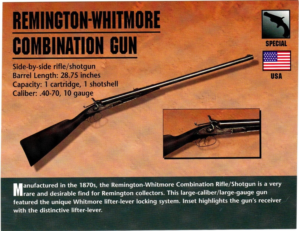 Remington Whitmore Combination Gun Classic Firearms Photo Card u