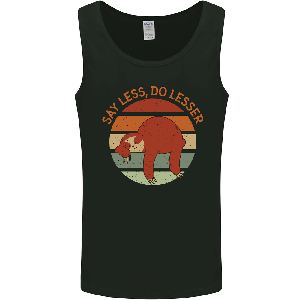 Sloth Say Less Do Lesser Funny Slogan Mens Vest Tank Top