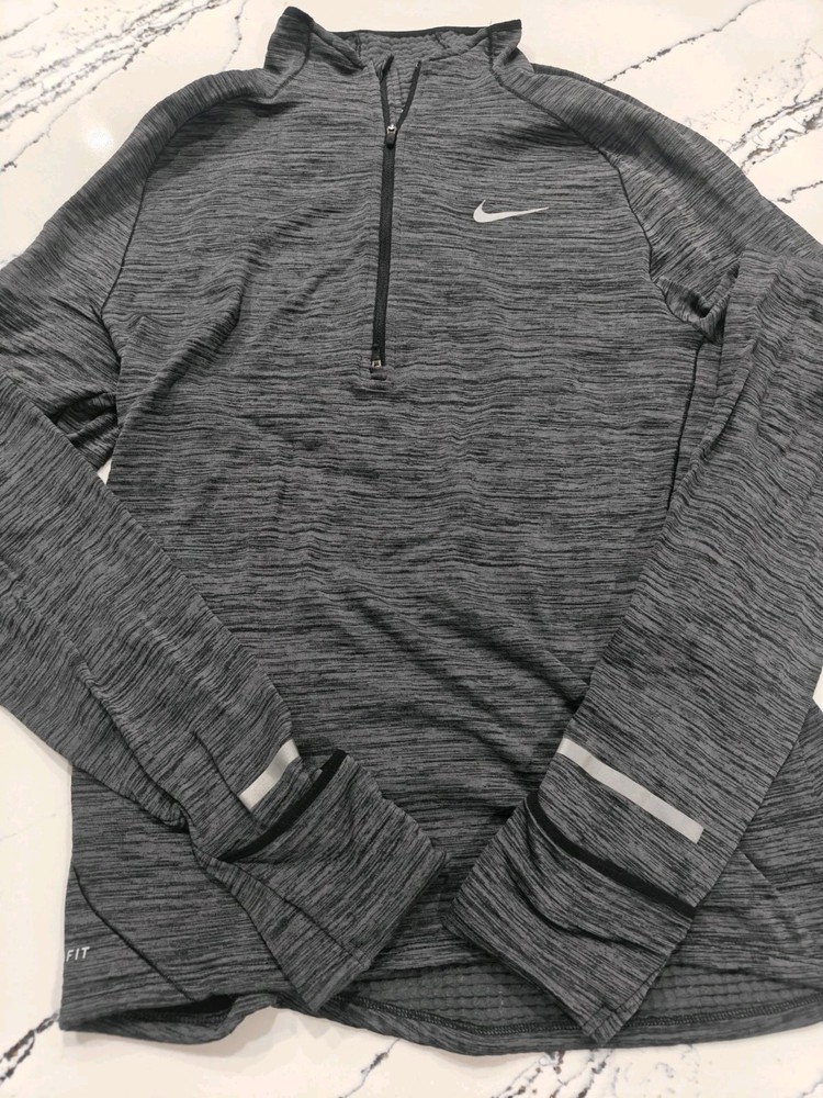 Nike Dri-FIT Sphere Element Pullover Mens M Gray Half Zip Running 1/2 Zip