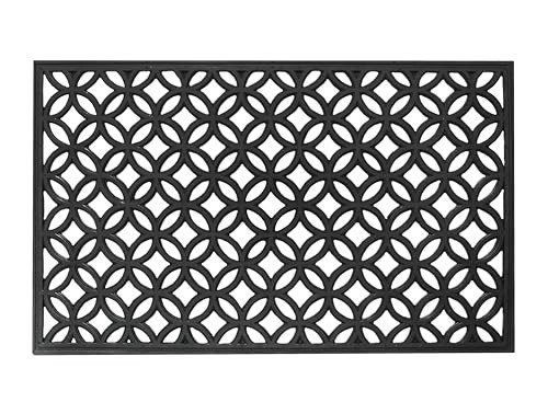 All Weather Rubber Doormat - Dirt Trapping Lattice Welcome Door Mat - Indoor